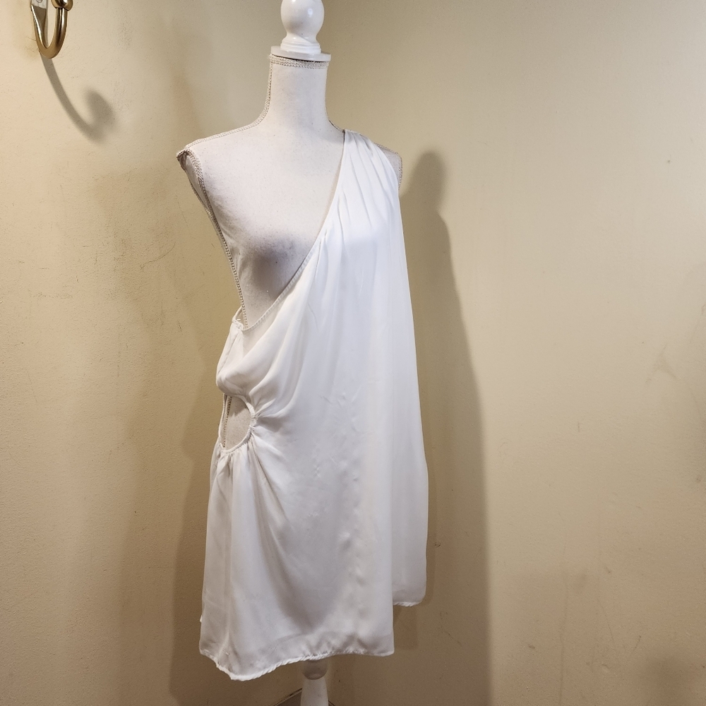 American Eagle Stylish White One-Shoulder Dress Size XXL